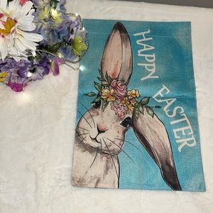 NIP Happy Easter Burlap Double Sided Garden Flag 
1pc, 12” x 18” Bunny Rabbit